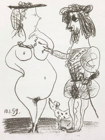 Pablo Picasso, Le seigneur et la dame, Souvenirs et portraits d'artistes, Limited Edition Lithograph