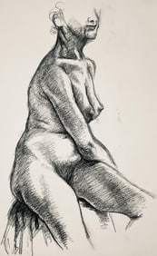 Ian Hornak, Renaissance Female Nude Figure Study, 1963, Original Drawing
