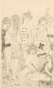 Marie Laurencin, La Ronde, Dix filles dans un pre, Limited Edition Etching