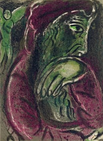 Marc Chagall, Job in despair (Mourlot 117-46; Cramer 25), Drawings from the Bible by Marc Chagall,