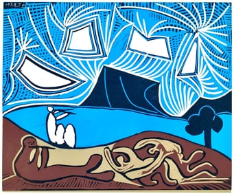 Pablo Picasso, Bacchanale (Orozco 214), Grabados al linoleo, Limited Edition Linocut