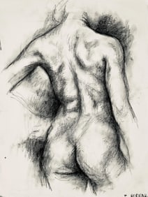 Ian Hornak, Renaissance Female Nude Figure Study, 1963, Original Drawing