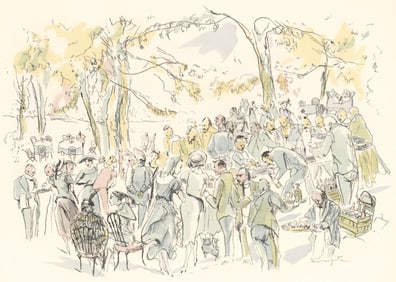Leonard Tsugouharu Foujita (?? ??), Garden Party, Vins, Fleurs et Flammes, Limited Edition