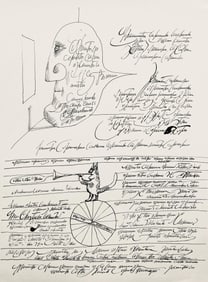 Saul Steinberg, Composition, Derriere le miroir, Limited Edition Lithograph