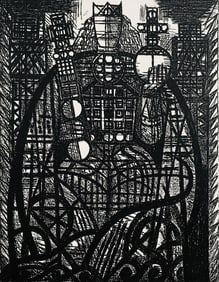 Marcel Gromaire, Le Roi Malcolm, Scene XXV, Shakespeare, Macbeth, Eaux-fortes de Gromaire, Limited