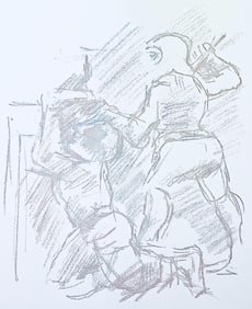 Oskar Kokoschka, Composition, Skizzenbuch der Italienischen Reise 1963, Limited Edition Lithograph