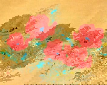 David Lee, Poppies, Original Edition Offset Lithograph