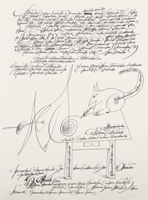 Saul Steinberg, Composition, Derriere le miroir, Limited Edition Lithograph