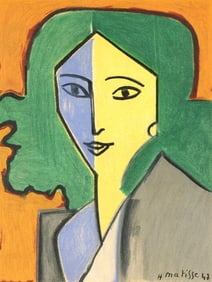 Henri Matisse, Madame L.D. Portrait vert, bleu, Portraits par Henri Matisse, Limited Edition