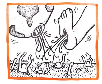 Keith Haring, Composition, Against All Odds, Limited Edition Lithograph