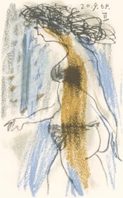 Pablo Picasso, 20.9.64. II (Cramer 148), Le Gout du Bonheur, Limited Edition Mixed Media Lithograph