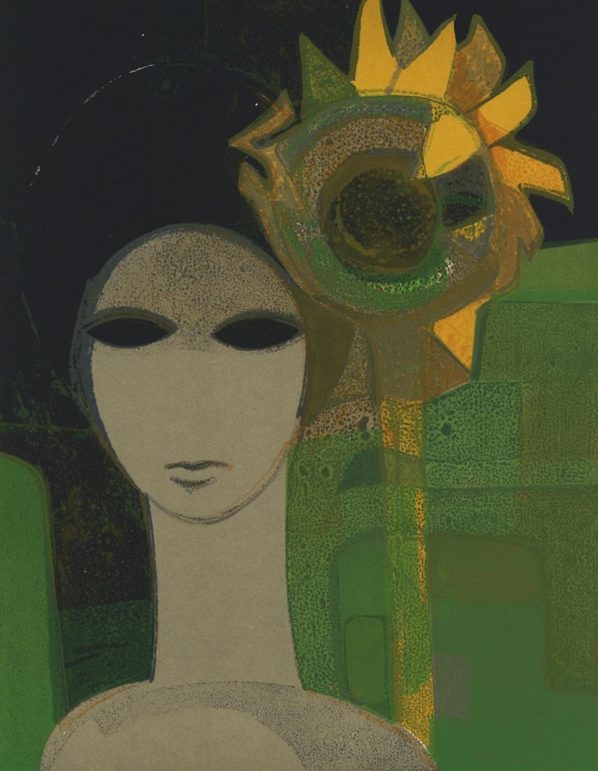 Andre Minaux, Composition, L'Odyssee, Limited Edition Lithograph: Lithograph on velin sirene des papeteries Arjomari paper. Paper size: 12 x 9.25 inches. Excellent condition. Inscription: Unsigned and unnumbered, as issued. Notes: From the folio, L'Odyssee, 1969. Pu