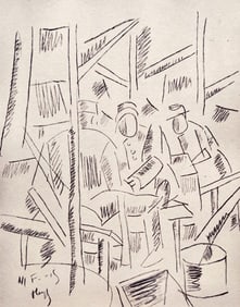 Fernand Leger, Soldats dans un abri, Dessins de Guerre 1915-16, Limited Edition Lithograph
