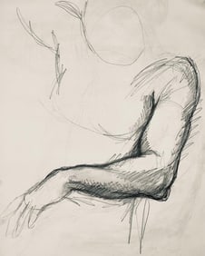 Ian Hornak, Renaissance Male Nude Figure Study, 1963, Original Drawing