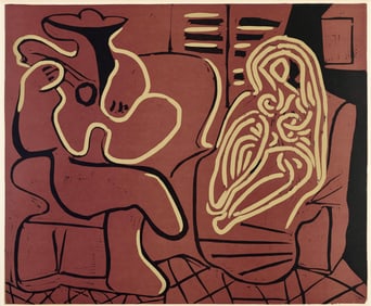 Pablo Picasso, Femme dans un fauteuil (Orozco 214), Grabados al linoleo, Limited Edition Linocut