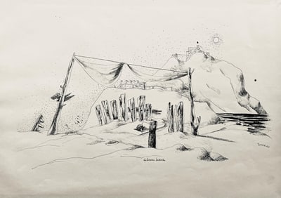 Jean Lurcat, le seigneur individu, huit dessins a la plume, Limited Edition Lithograph