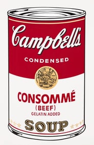 Andy Warhol, Campbell's Soup, Consomme, Official Edition, Sunday B. Morning, Silkscreen