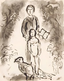 Marc Chagall, Composition, Lettres d'hivernage, Limited Edition Lithograph