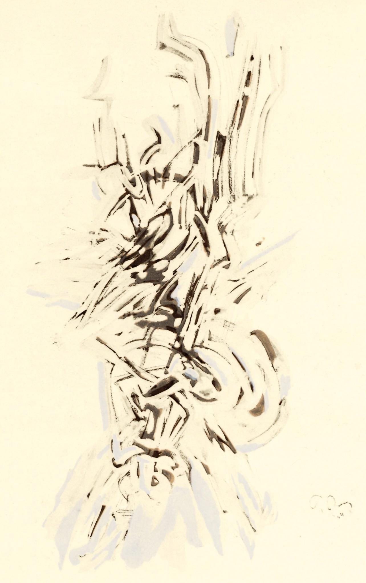 Mark Tobey, Composition, XXe siecle, Limited Edition Lithograph: Lithograph on velin paper. Paper Size: 12.5 x 9.75 inches. Excellent condition. Inscription: Unsigned and unnumbered, as issued. Notes: From the volume, XXe Siecle, n deg12, 1959. Published and printe