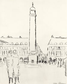 Kees van Dongen, Place Vendome, A La gloire a Paris, Limited Edition Etching