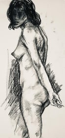 Ian Hornak, Renaissance Female Nude Figure Study, 1963, Original Drawing