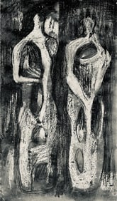 Henry Moore, Two Standing Figures, The Drawings of Henry Moore, Limited Edition Lithograph