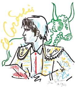 Jean Cocteau, El Cordobes, Taureaux, Lithographies de Jean Cocteau, Limited Edition Lithograph