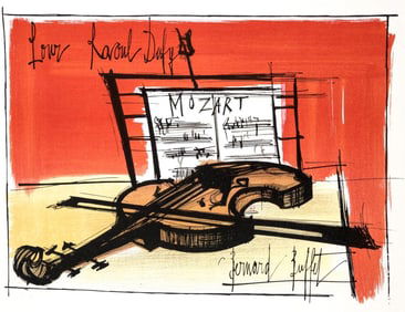 Bernard Buffet, Composition, Lettre a mon peintre Raoul Dufy, Limited Edition Lithograph