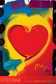 Peter Max, Valentine Heart, 2000, Hand Signed, Official Edition Offset Lithograph