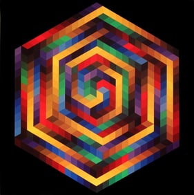 Victor Vasarely, Composition, Progressions I, Limited Edition Heliogravure