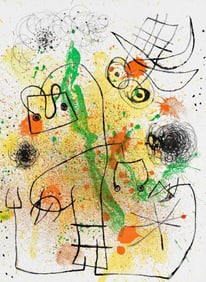 Joan Miro, Composition (Cramer 112; Mourlot 439-442), Derriere le miroir, Limited Edition Lithograph