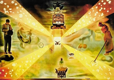 Salvador Dali, La gare de Perpignan, Fac-simile Signed, Limited Edition Archival Pigment Print