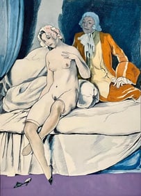 Umberto Brunelleschi, Composition, La Lecon d'amour dans un parc, Limited Edition Lithograph