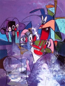 George Condo, Comic Relief, Drawing Paintings, Limited Edition Four Color Process Print