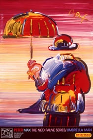 Peter Max, Umbrella Man, 1999, Hand Signed, Official Edition Offset Lithograph