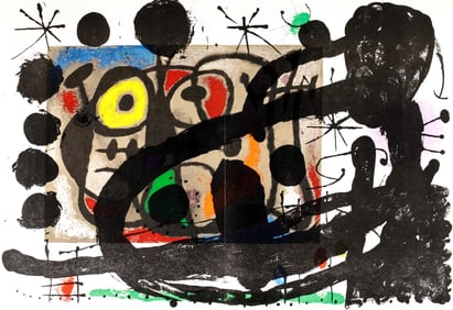 Joan Miro, Composition (Cramer 102; Mourlot 428-449), Derriere le miroir, Limited Edition Lithograph