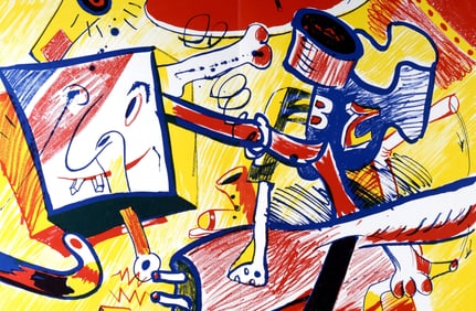 Bernard Rancillac, Composition, Suites no8, Rencontres, Limited Edition Lithograph