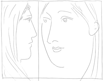 Pablo Picasso, Deux tetes de femme, Les Metamorphoses, Limited Edition Lithograph