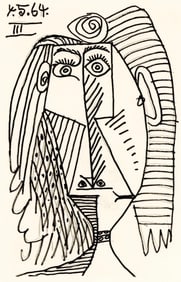 Pablo Picasso, 4.5.64. III (Cramer 148), Le Gout du Bonheur, Limited Edition Mixed Media Lithograph