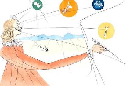 Salvador Dali, Prophetie de Dalinean (M/L 822-831; Field 75-13), Imaginations et Objets du Futur,