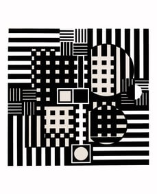 Victor Vasarely, Composition, Croisees, Limited Edition Heliogravure