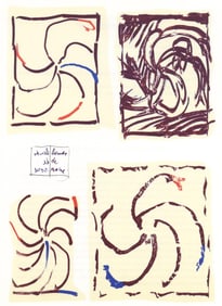 Pierre Alechinsky, Composition, Derriere le miroir, Limited Edition Lithograph