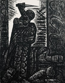 Marcel Gromaire, Le Meurtre De Duncan, Scene VIII, Shakespeare, Macbeth, Eaux-fortes de Gromaire,