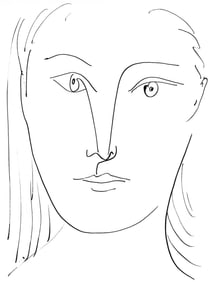 Pablo Picasso, Visage feminin, de face (Cramer 84; Johnson/Stein 77), 40 dessins de Picasso en marge
