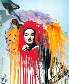 Salvador Dali, Autoportrait (photomontage "Mao Marilyn" Philippe Halsman), Fac-simile Signed,
