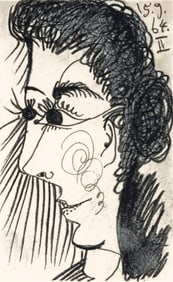 Pablo Picasso, 15.9.64. II (Cramer 148), Le Gout du Bonheur, Limited Edition Mixed Media Lithograph