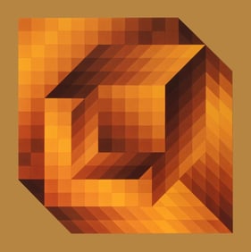 Victor Vasarely, Composition, Progressions III, Limited Edition Heliogravure