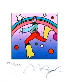 Peter Max, Cosmic Jumper, Detail I, Hand Signed, Official Limited Edition Lithograph