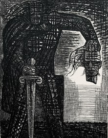 Marcel Gromaire, La Mort De Macbeth, Scene XXV, Shakespeare, Macbeth, Eaux-fortes de Gromaire,