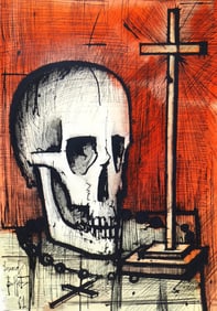 Bernard Buffet, Vanite, Vingt fables de La fontaine, Limited Edition Woodcut